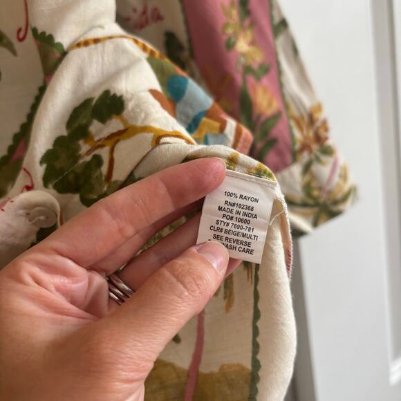 NWT Oversized Resort Wear Novelty Print Tunic Shirt Dress Cover Up S Florida - Picture 8 of 14